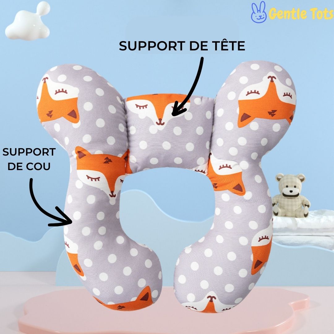 SoftGuard ™ I Oreiller de voyage pour bébé avec support de tête - Gentle Tots