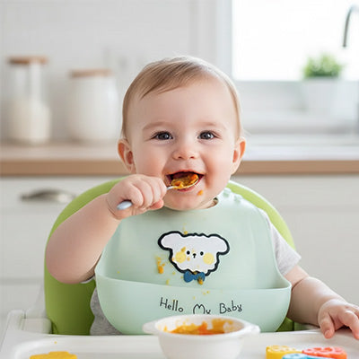 Bavoir silicone bébé - détail