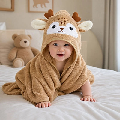 Cape de bain bébé - détail capuche
